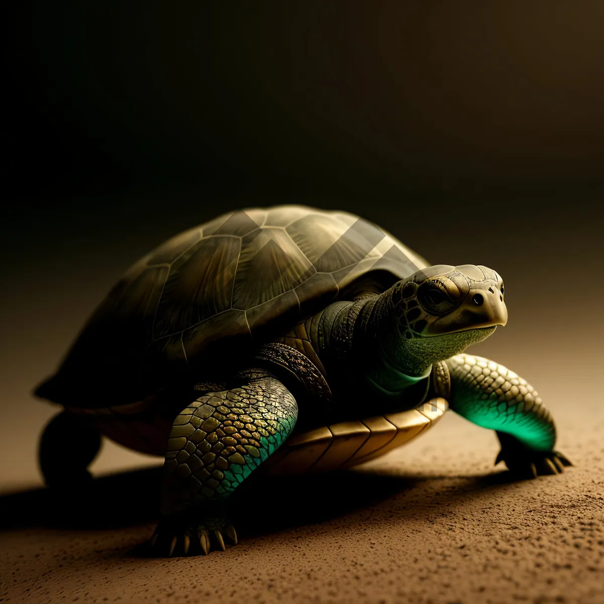 Picture of Slow but Cute: Terrapin Relaxing in its Shell