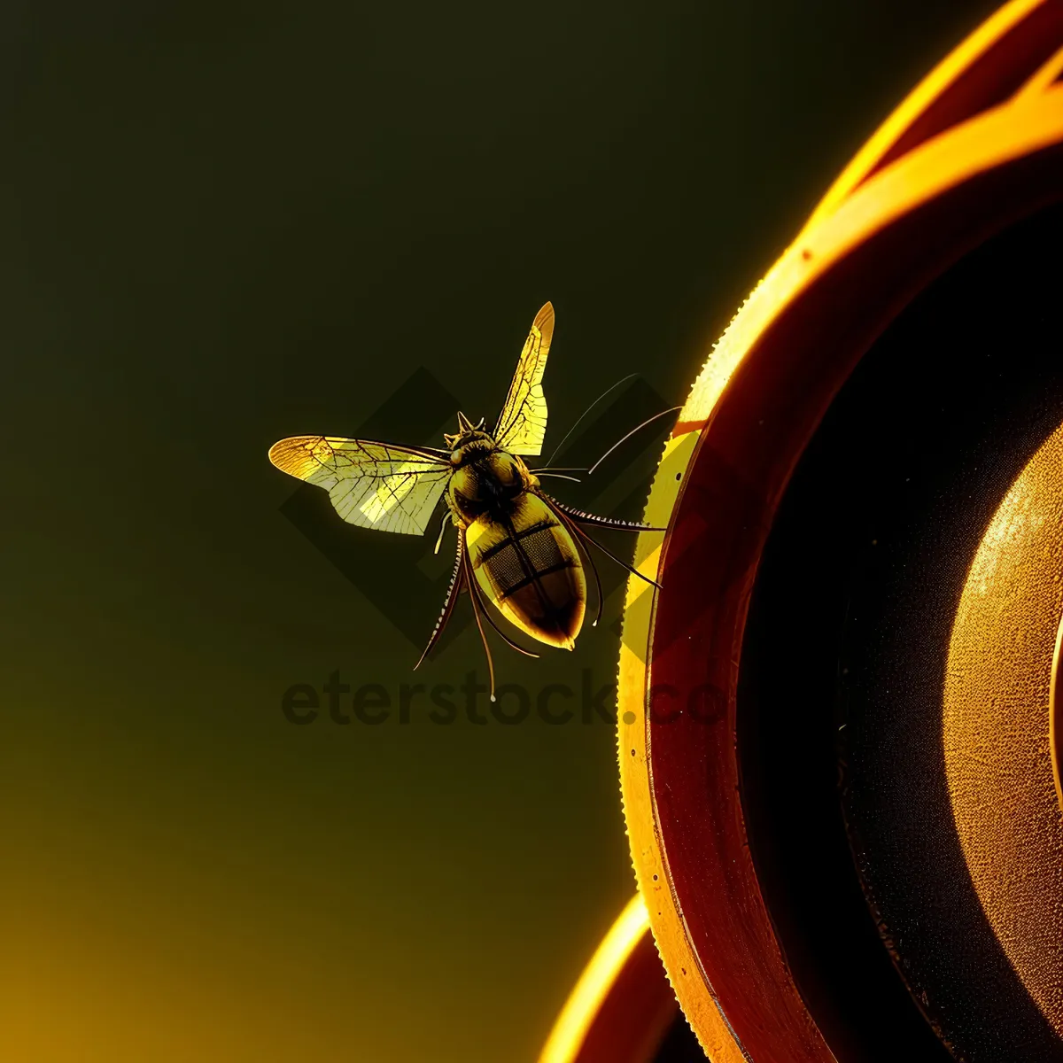 Picture of Vibrant Yellow Butterfly on Flower Petal