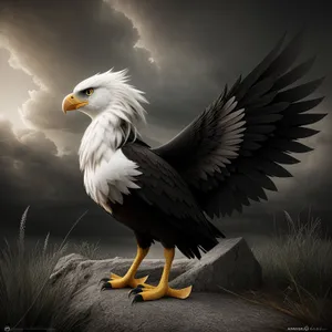 Majestic Bald Eagle Soaring Through the Sky.