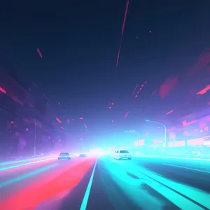 Metropolitan Glow: Futuristic Digital Art with Vibrant Energy