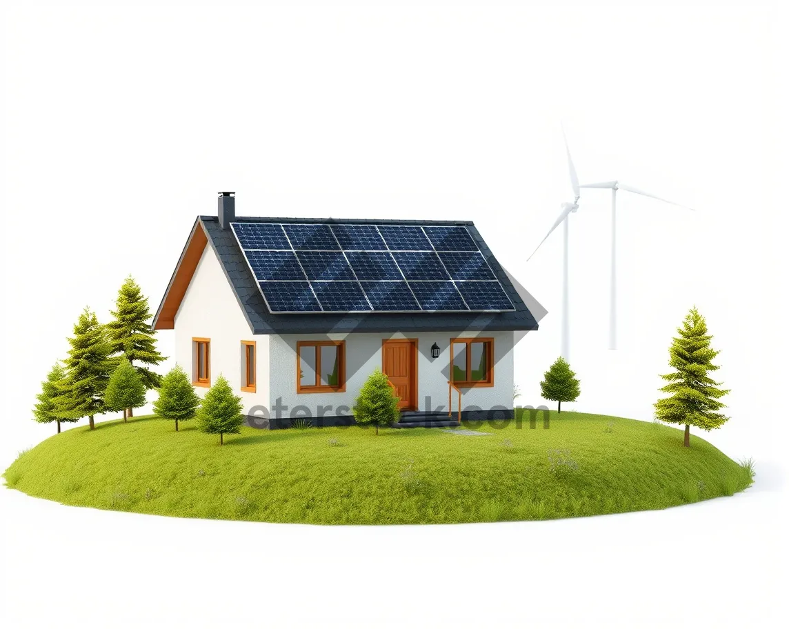 Picture of Modern Energy-Efficient Home with Solar Panels