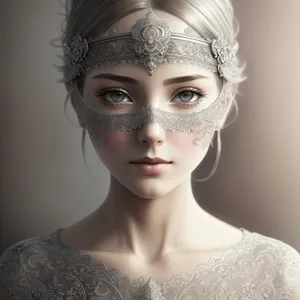 Stylish Venetian Lady with Mask: Fashionable Masked Portrait