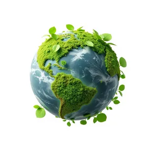 Global Earth Symbol with Planet and Broccoli