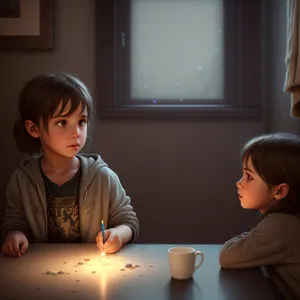 Happy businesswoman working on laptop at office.