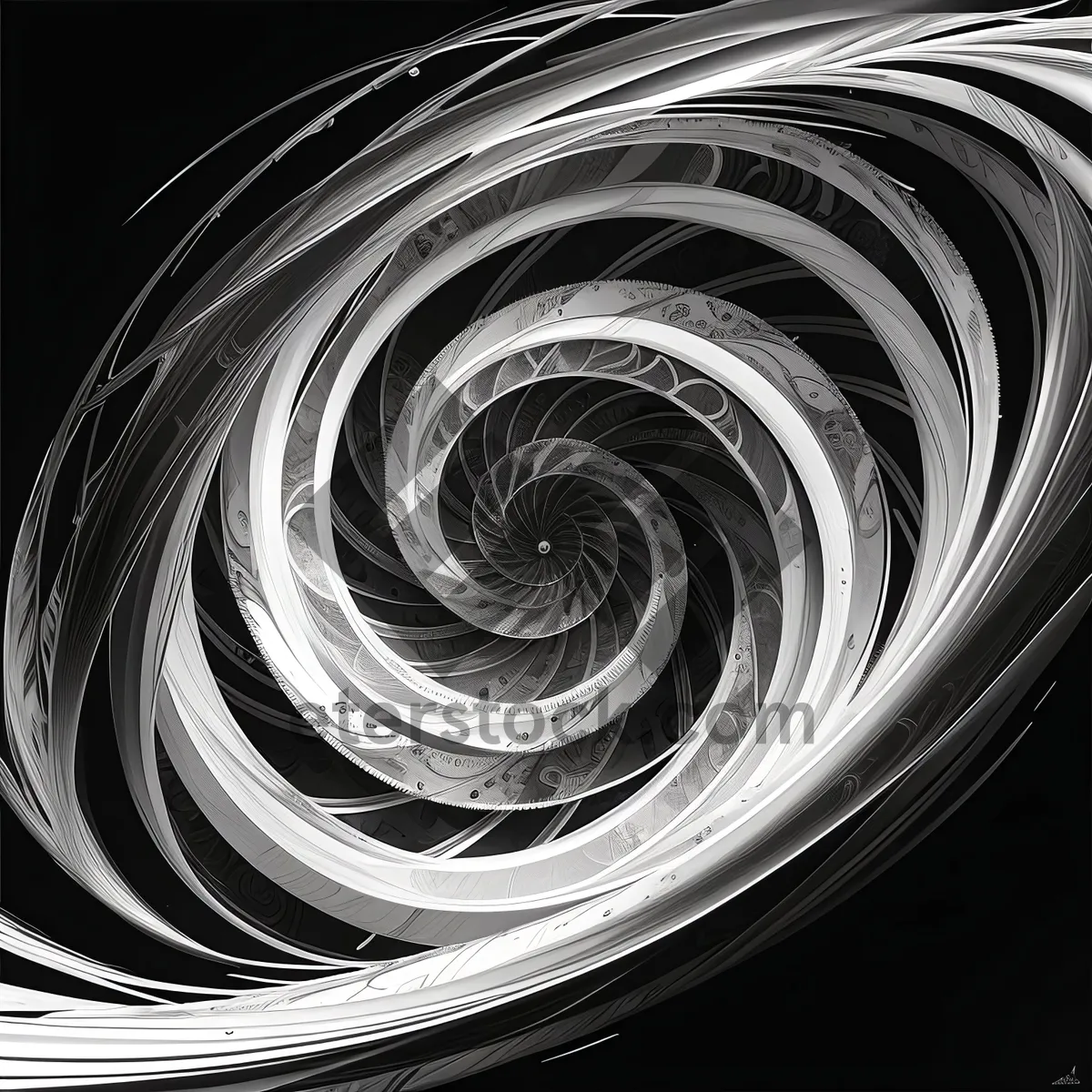 Picture of Abstract Fractal Motion in Colorful Spiral Design