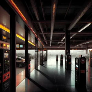 Modern Urban Subway Turnstile in Transport Station