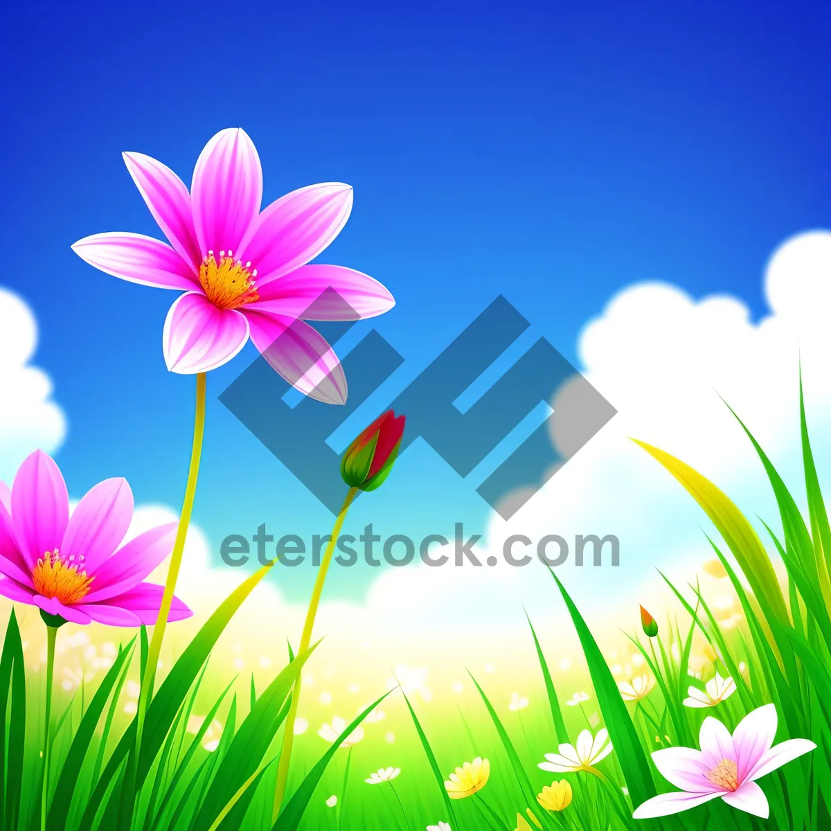 Picture of Pink Lotus Floral Art Design Element