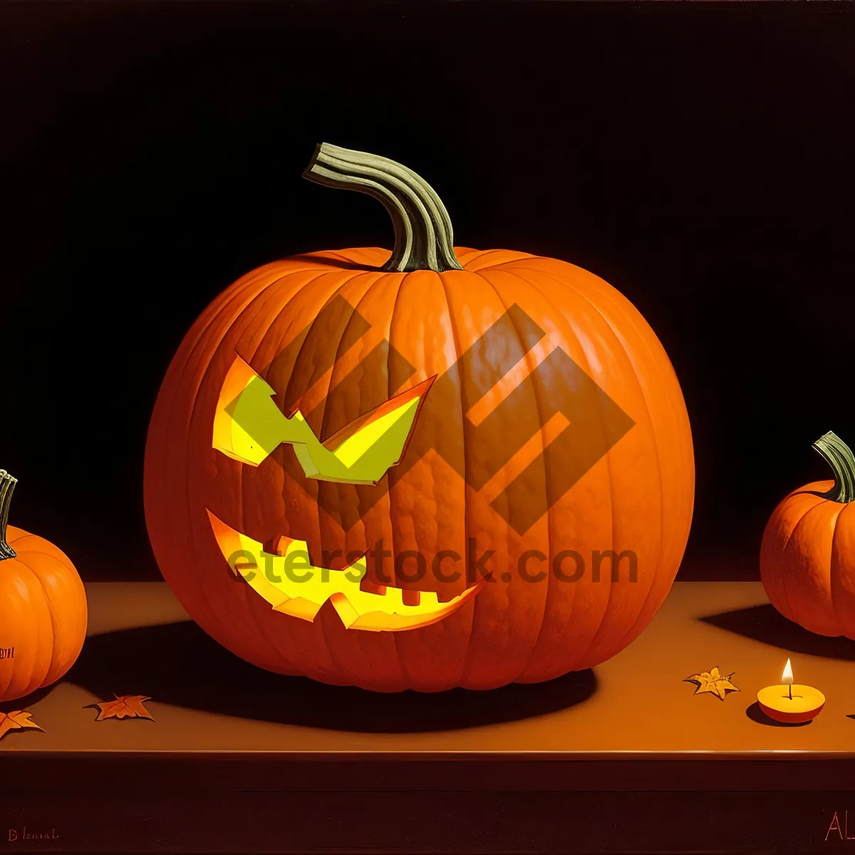 Picture of Spooky Autumn Lanterns: Carved Jack-O'-Lantern Decorations