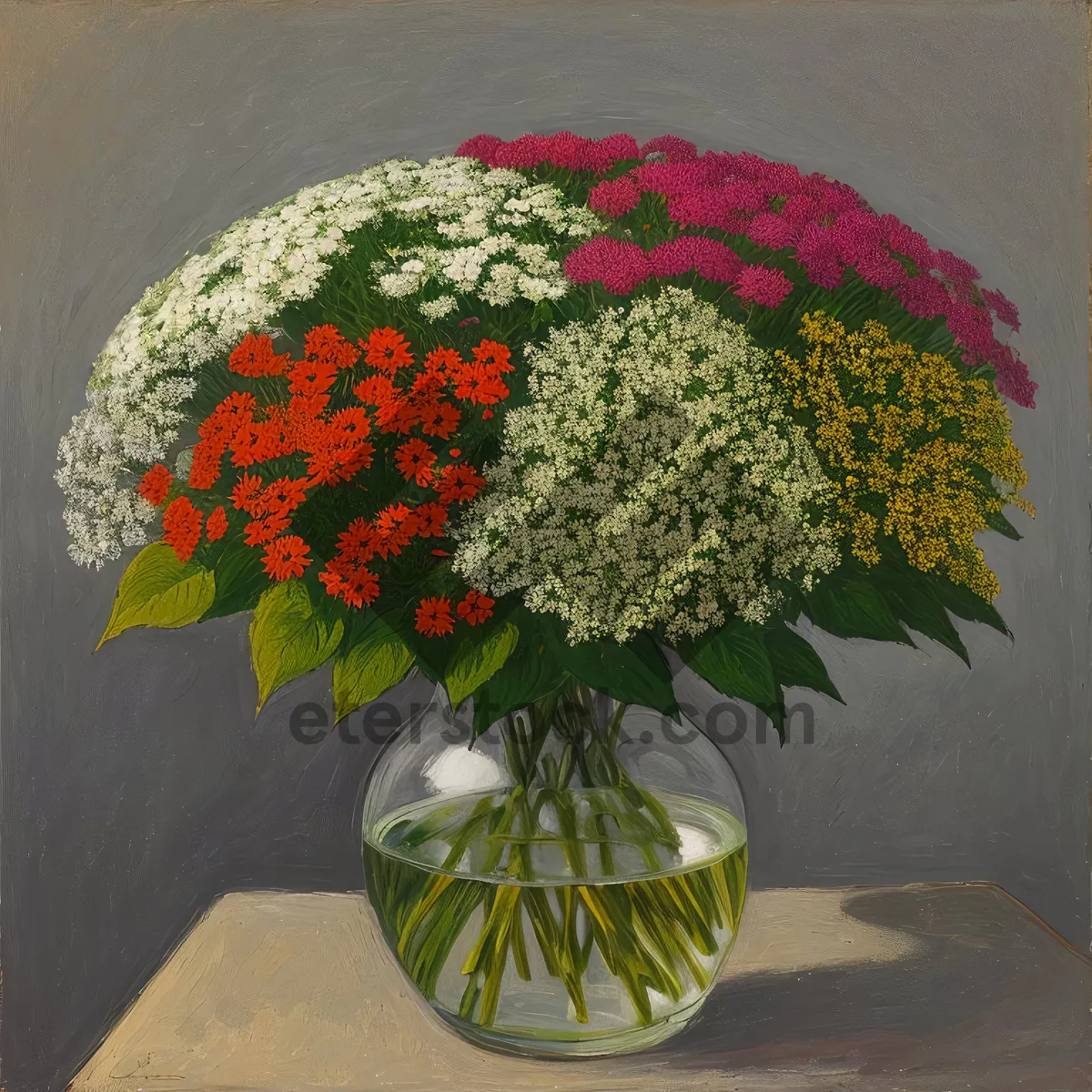 Picture of Bountiful Bouquet of Vibrant Flowers in a Vase