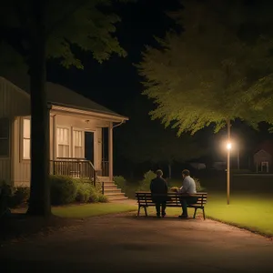 Carriage Park Bench under Tree