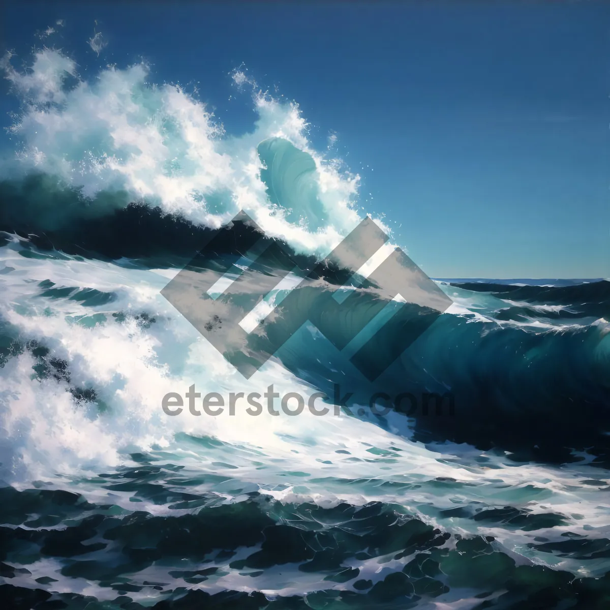 Picture of Coastline Bliss: Majestic Waves and Tranquil Seascape