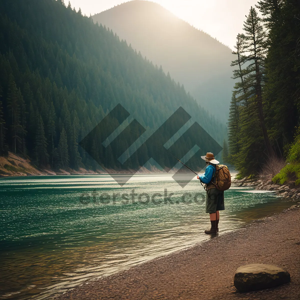 Picture of Serene Lakeside Reflection in Majestic Mountain Landscape