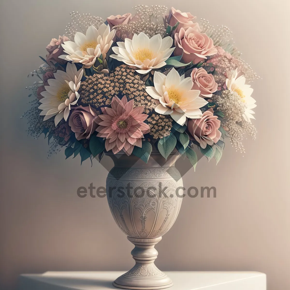 Picture of Elegant Pink Floral Celebration in Glass Vase