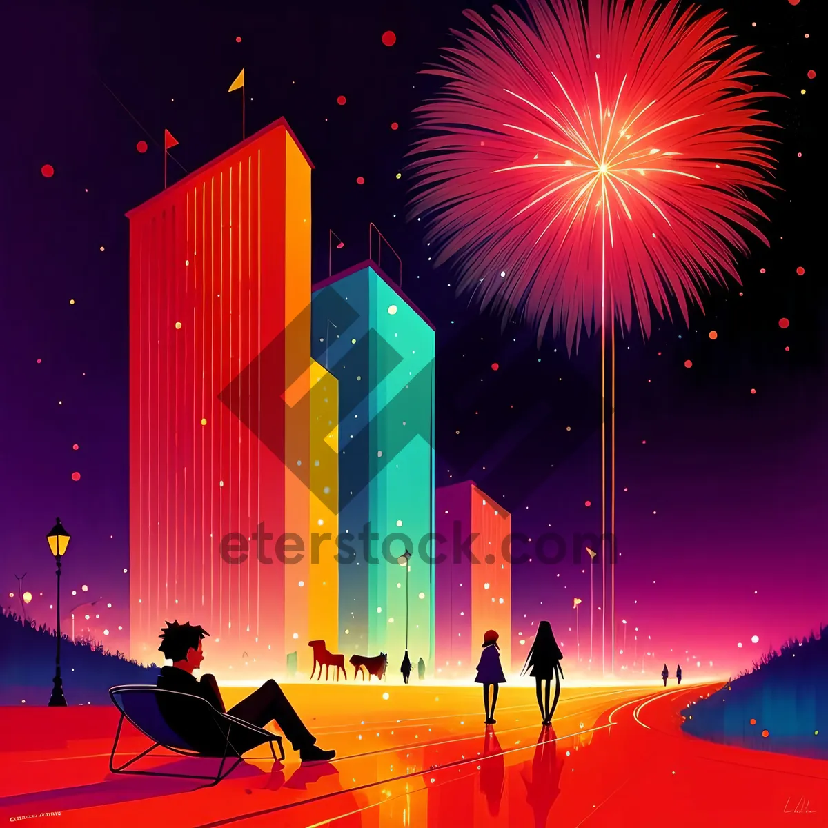 Picture of Dazzling Firework Spectacular Lights Up Night Sky!