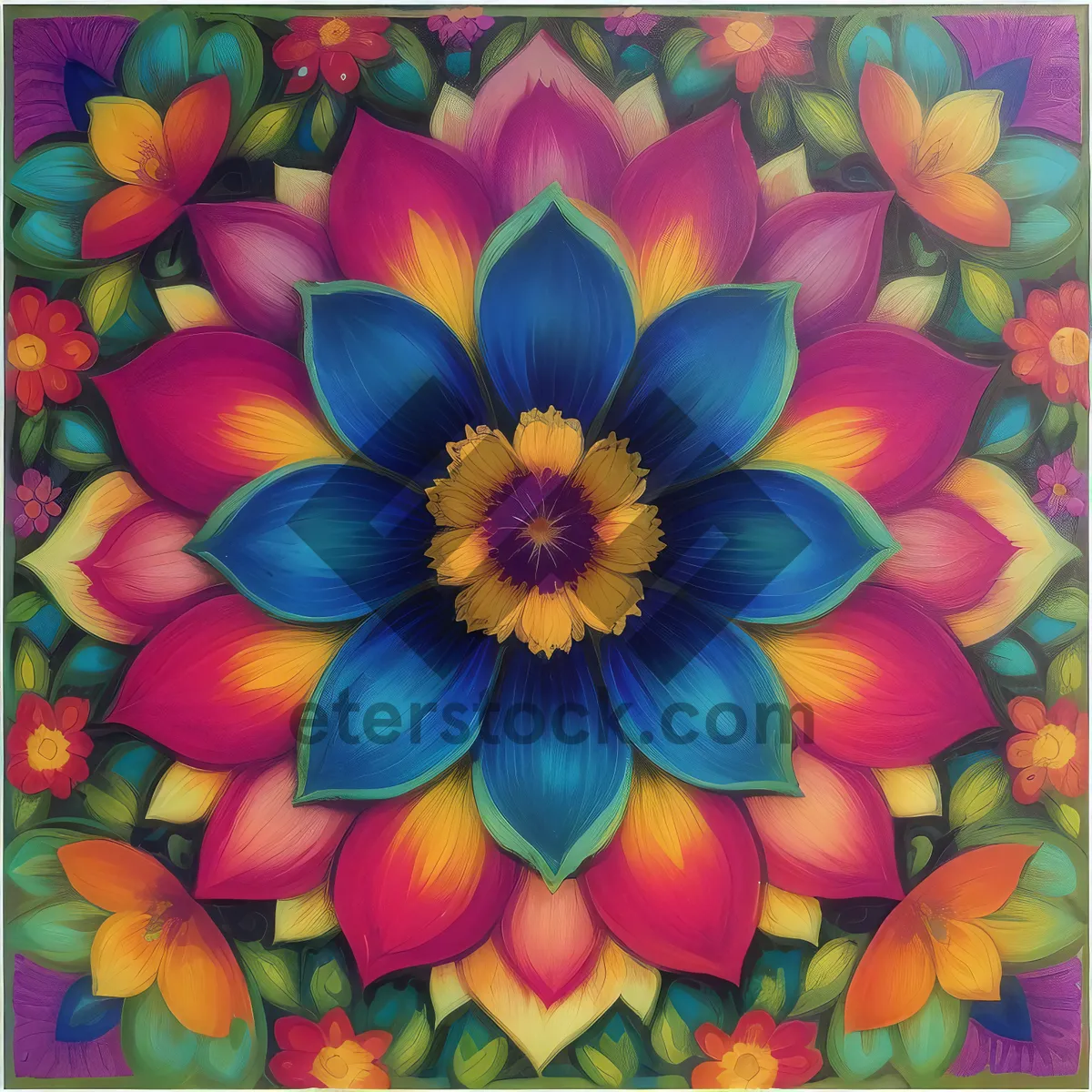 Picture of Colorful Floral Pinwheel Decoration