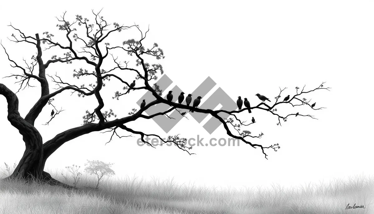 Picture of Winter Sky Tree Silhouette Design
