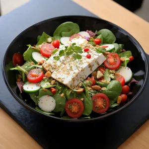 Fresh Salad Plate with Chicken and Cheese