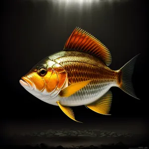 Vibrant Orange Goldfish Swimming in Aquarium