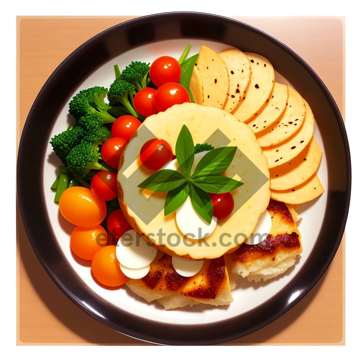 Picture of Gourmet Vegetable Salad with Fresh Tomatoes and Pepper