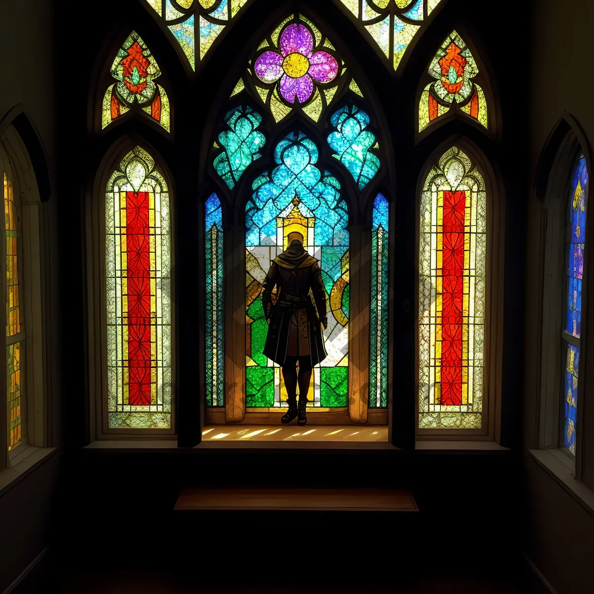Picture of Timeless Tranquility: Historic Cathedral Window's Sacred Beauty