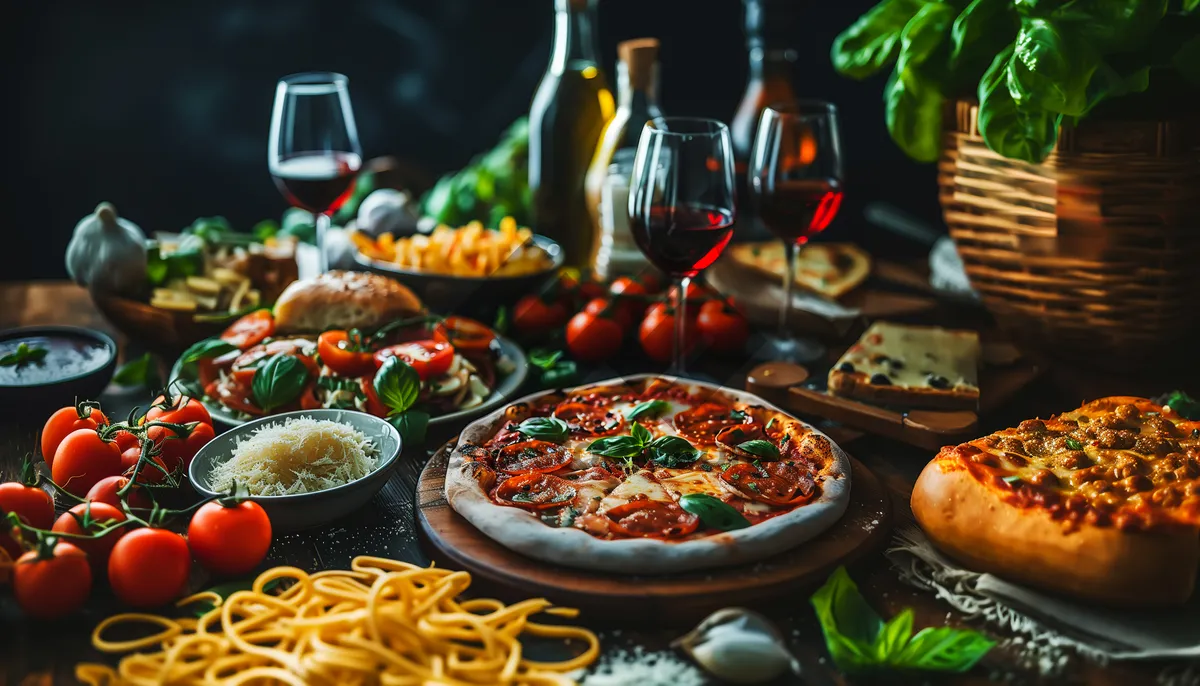 Picture of Delicious Gourmet Salad with Fresh Vegetables and Cheese