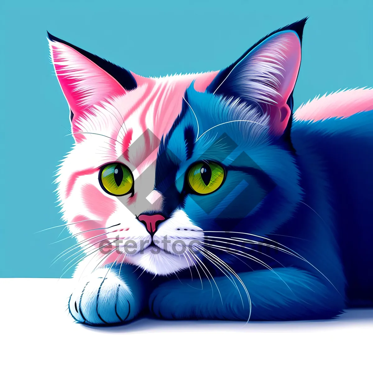 Picture of Cute Cartoon Kitty Drawing - Fun Clip Art