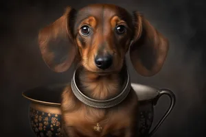 Frank the Sausage Dog Portrait Studio Shot