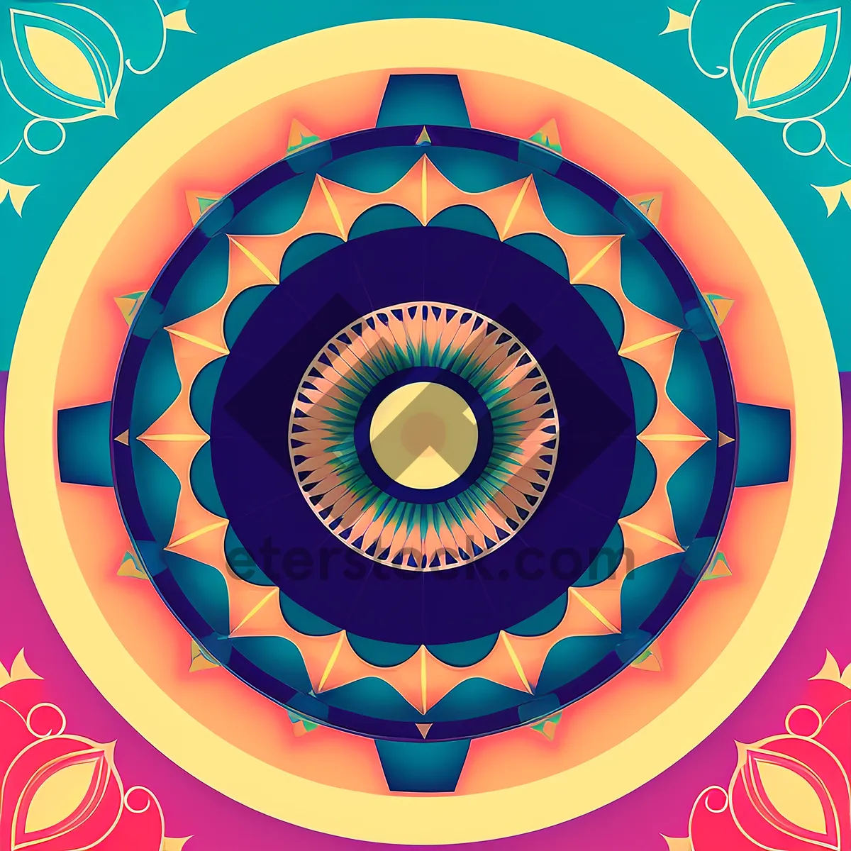 Picture of Harmonious Swirls: Vibrant Hippie Graphic Design