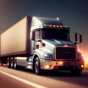 Speeding Freight Truck on Highway