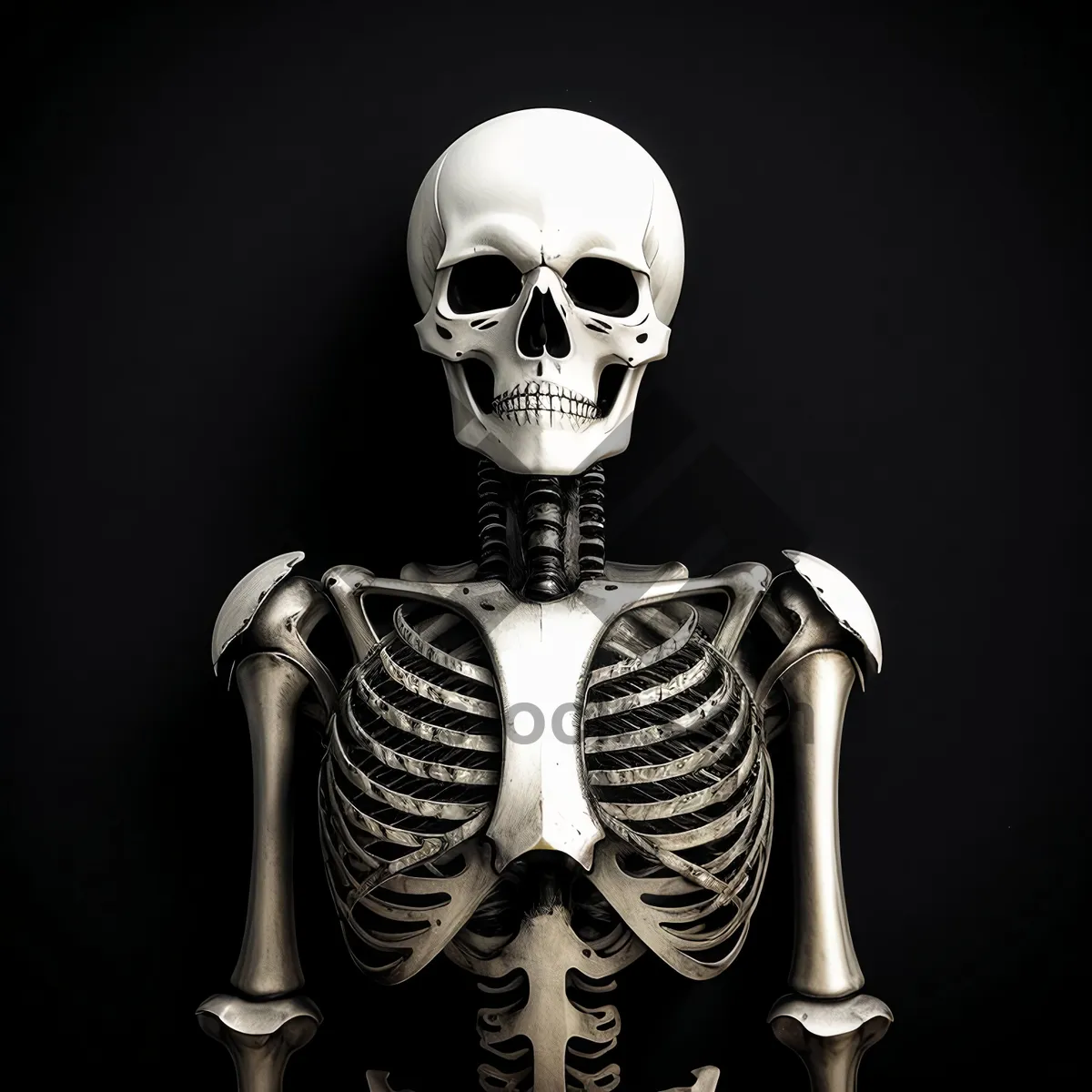 Picture of Terrifying Skeletal Art: Spine-Chilling Skull Sculpture