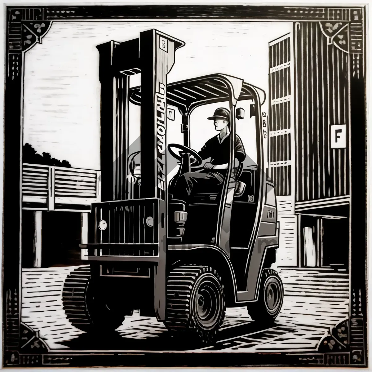 Picture of Versatile Wheeled Forklift for Efficient Transportation