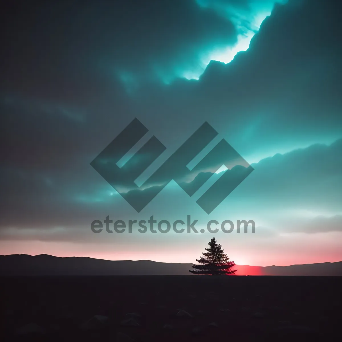Picture of Golden Horizon: A Majestic Summer Sunset Over Cloudy Skies