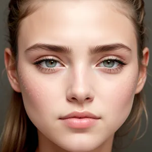 Glamorous Beauty: Stylish Closeup of Attractive Model's Face