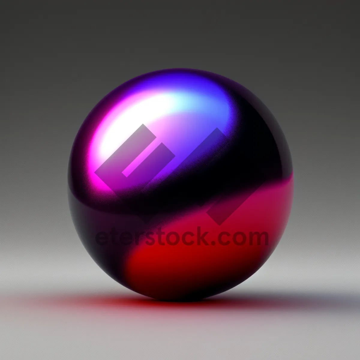 Picture of Vibrant Glass Sphere Icon with Shiny Reflection