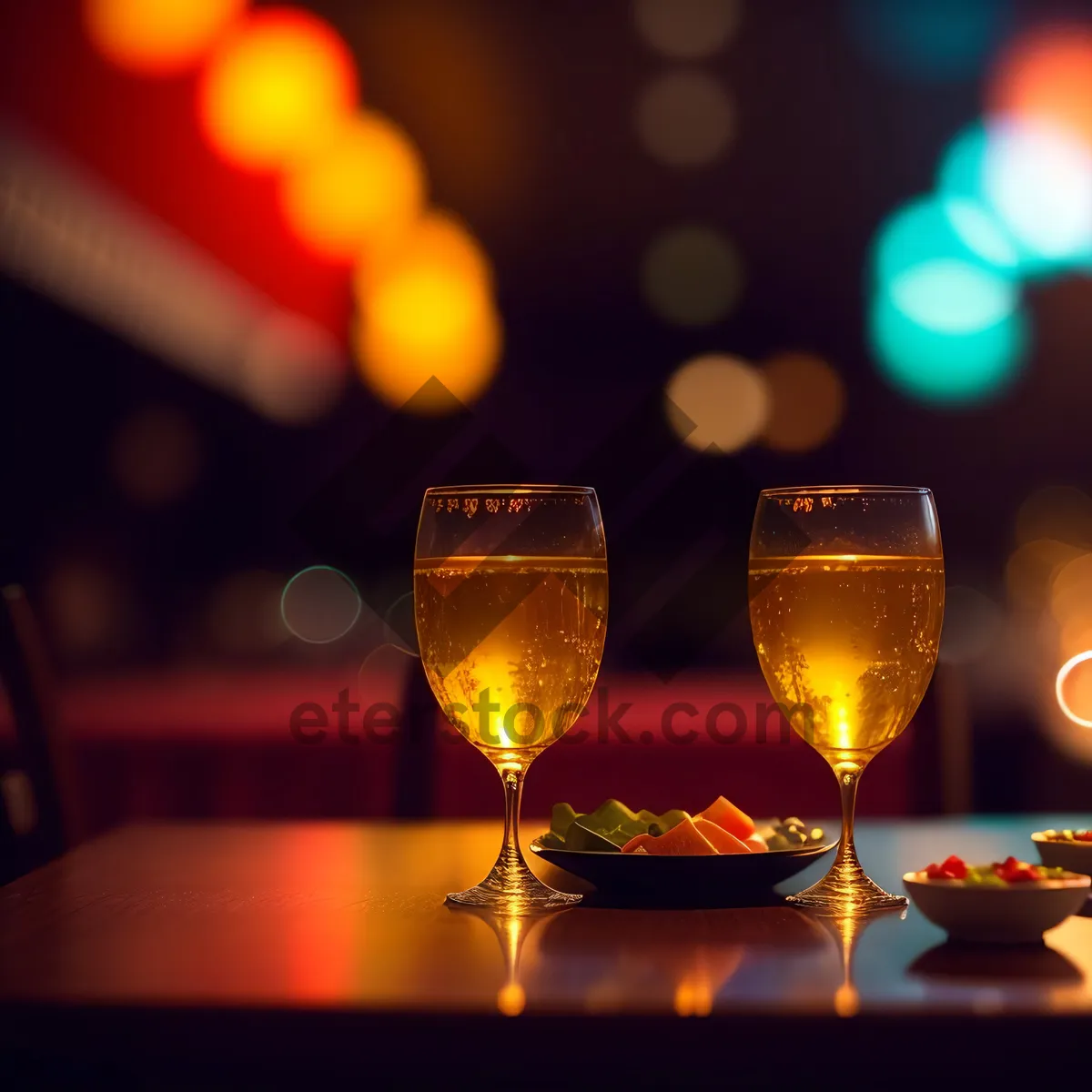 Picture of Golden Toast: Luxurious Wine Celebration with Two Glasses