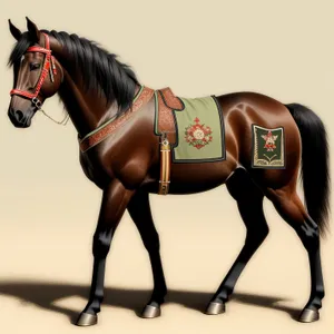 Thoroughbred Stallion Ready for Equestrian Sport