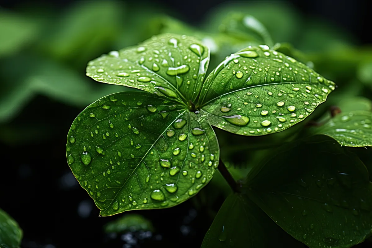 Picture of Fresh Green Leaf in Summer Forest.