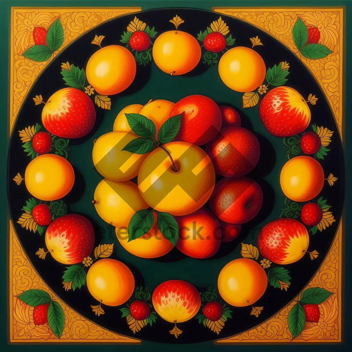 Picture of Vibrant Citrus Medley: Orange, Apricot, Mandarin, Persimmon, Tangerine