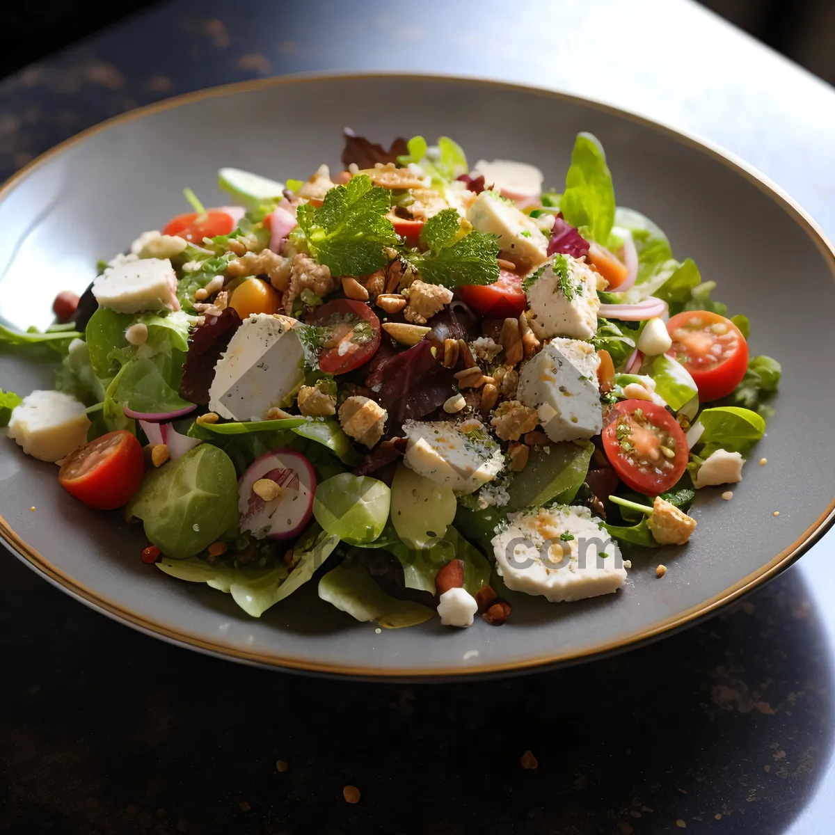 Picture of Delicious and Healthy Vegetable Salad with Fresh Ingredients