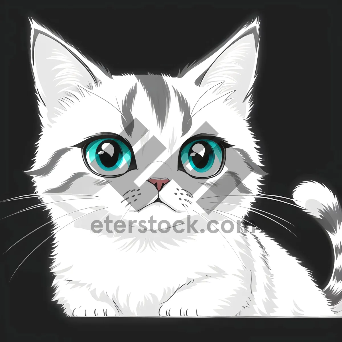 Picture of Coquette Cartoon Animal with Cute Ear Art