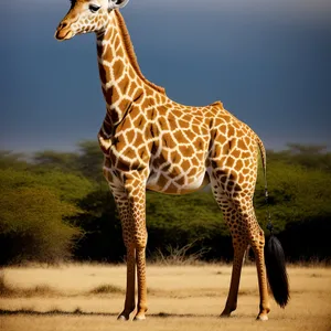 Majestic Giraffe Roaming Serengeti's Wildlife Reserve