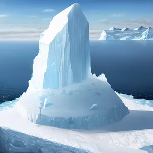 Arctic Majesty: Frozen Glacier Peak in Winter