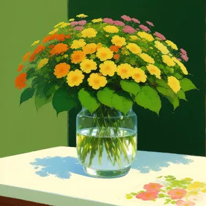 Vibrant Floral Bouquet on Table