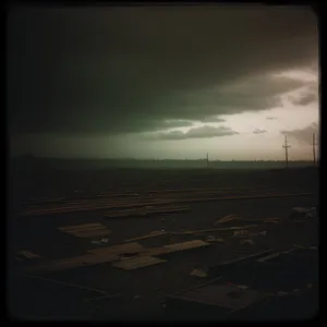 Breathtaking Twilight Sky over Coastal Horizon