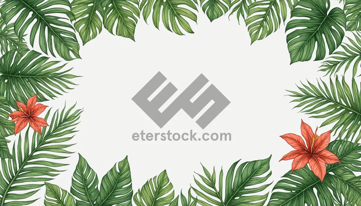 Picture of Silhouette tree branch with floral pattern design
