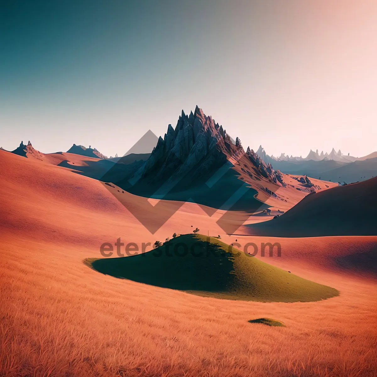 Picture of Golden Desert Dune Sunset Serenity