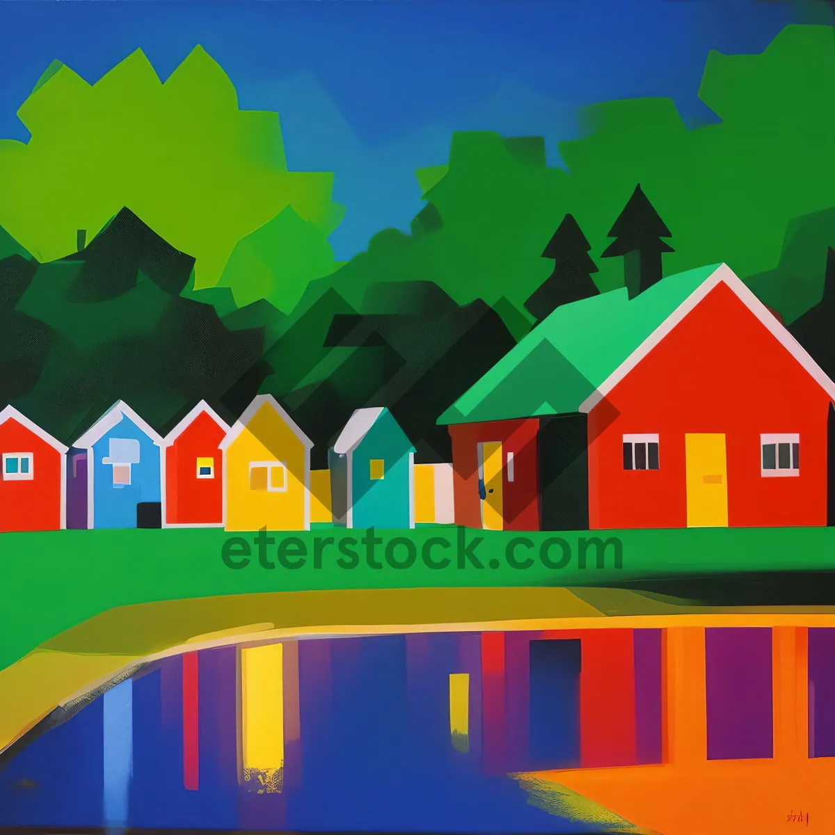 Picture of Flag symbolizing country displayed outside a house.