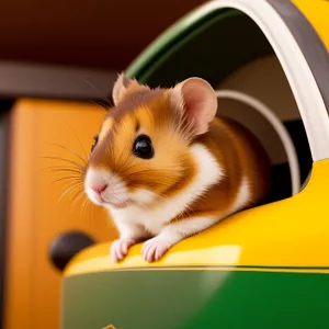 Cute Furry Mouse Peeking with Whiskers