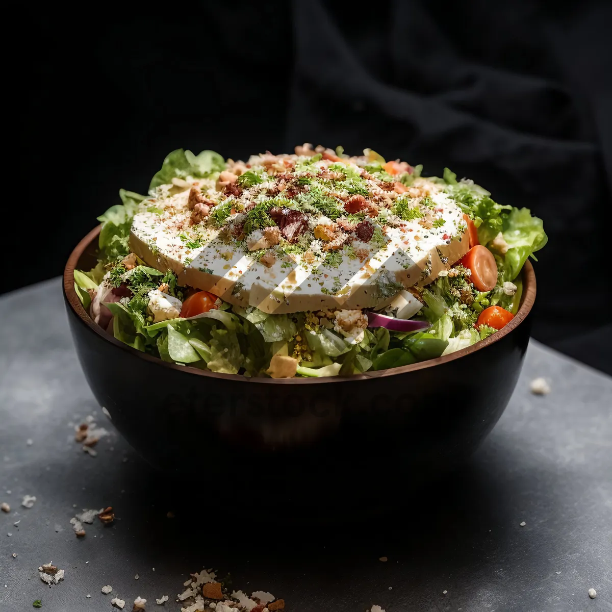 Picture of Delicious Vegetable Salad with Guacamole Dressing