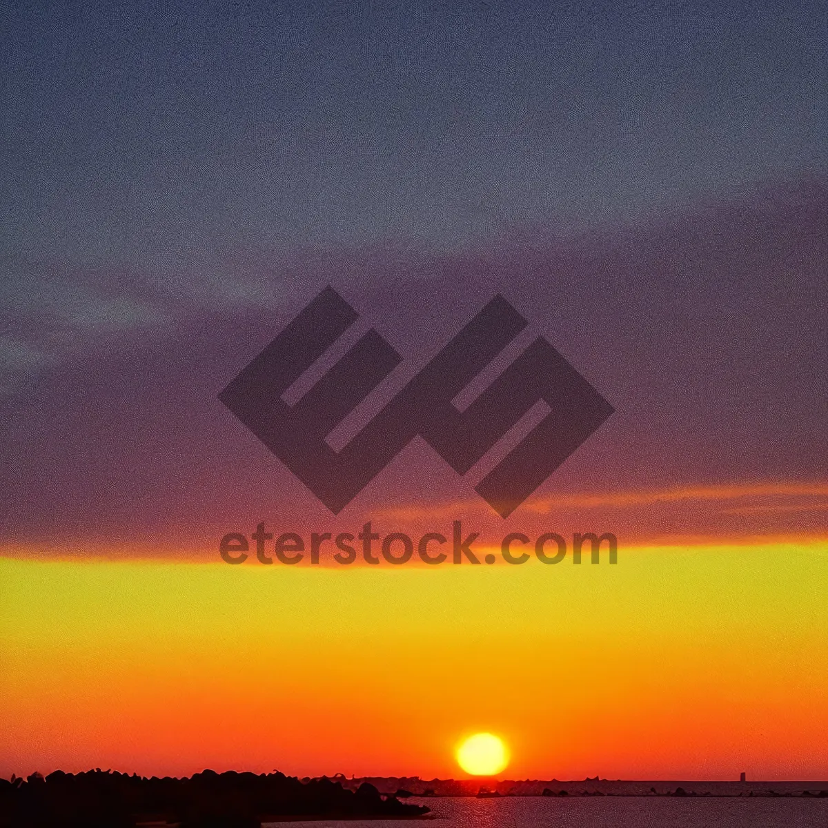 Picture of Sunset Reflection on Ocean Waves